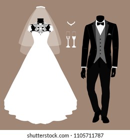 Wedding Dress On Hanger Stock Vectors Images Vector Art