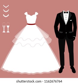 ウェディングドレス タキシード のイラスト素材 画像 ベクター画像 Shutterstock