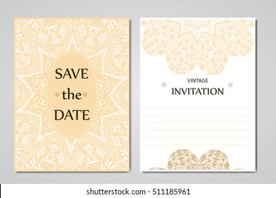 Wedding Card Collection Mandala Template Invitation Stock Vector Royalty Free 511185961