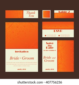 Wedding card collection. Template of invitation card. Decorative greeting design for  thank you card, save the date card, mother day.