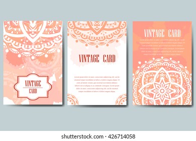 Wedding card collection. Template of invitation card. Decorative greeting design for thank you card, save the date card, mother day.