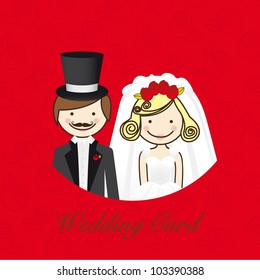 wedding card, wedding couple with wedding dresses
