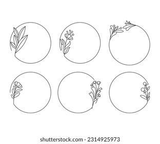 wedding card decoration plant and leaf frame illustration