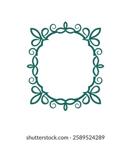 Wedding card decorative frame vector element.