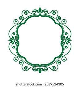 Wedding card decorative frame vector element.
