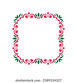 Wedding card decorative frame vector element.