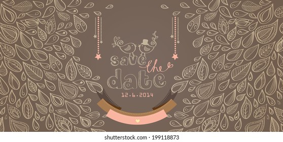 Wedding Card Design With Batik Flower Background