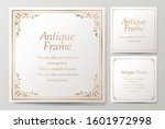 Wedding card design, beautifully decorated card design, antique patterned frame design