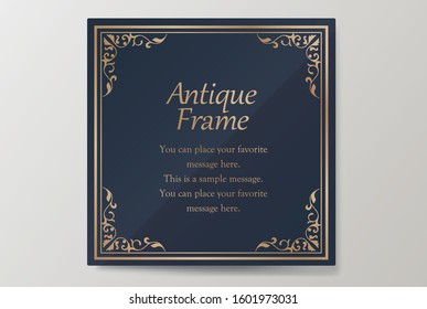 Wedding card design, beautifully decorated card design, antique patterned frame design