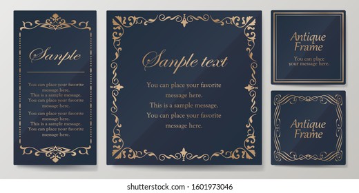 Wedding card design, beautifully decorated card design, antique patterned frame design