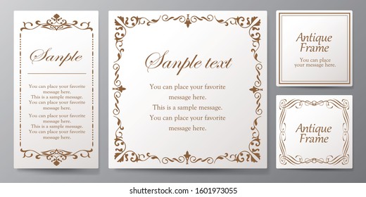 Wedding card design, beautifully decorated card design, antique patterned frame design