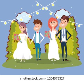 Wedding Card Design Cartoon Stock Vector (Royalty Free) 1204573327