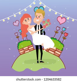 Wedding Card Design Cartoon Stock Vector (Royalty Free) 1204633576