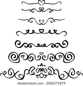 wedding card design florishes lines