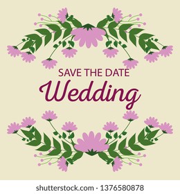 wedding card design with flowers plants and branches