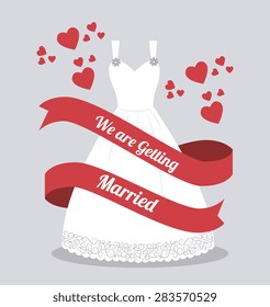 Wedding card design over white background, vector illustration. Wedding card design over white background, vector illustration.
