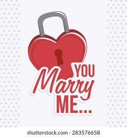 Wedding card design over white background, vector illustration.