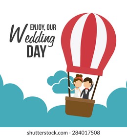 Wedding card design over white background, vector illustration.