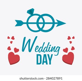Wedding card design over white background, vector illustration.