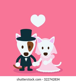 wedding card with dogs