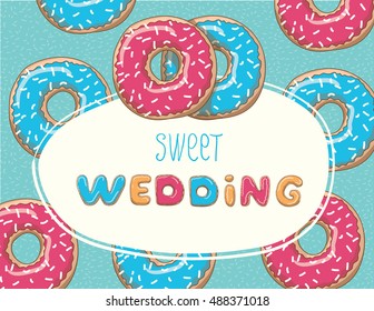 Wedding card with donuts