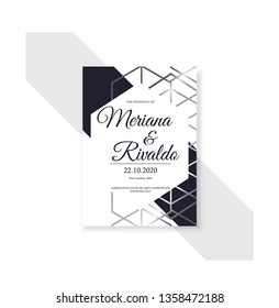 wedding card elegant with marble texture