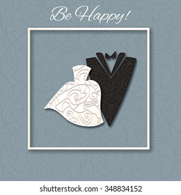Wedding Card with Elegant silhouettes