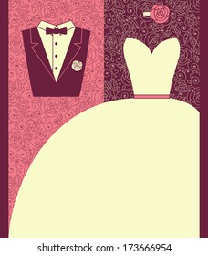 Wedding card in elegant style. Vector illustration