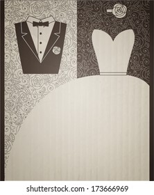 Wedding card in elegant style. Vector illustration