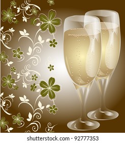 Wedding card with a floral pattern