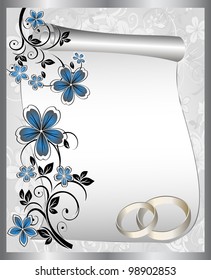 Wedding card with a floral pattern and place for text