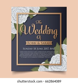 Wedding card with flowers