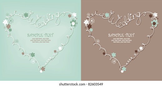 Wedding card in the form of heart