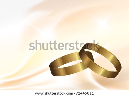 wedding card with gold rings