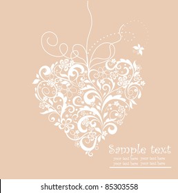 Greeting Pastel Card Heart Shape Stock Vector (Royalty Free) 82604356