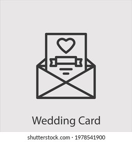 wedding card icon vector icon.Editable stroke.linear style sign for use web design and mobile apps,logo.Symbol illustration.Pixel vector graphics - Vector