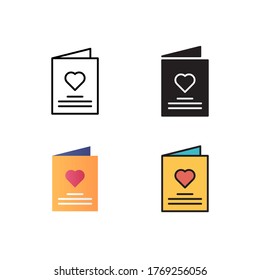 ilustración vectorial de icono de tarjeta de boda con diseño de estilo diferente. aislado en fondo blanco