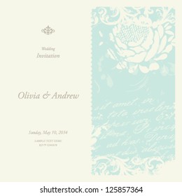 Cartão de casamento, cartão de convite