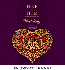 Wedding card, invitation card, or card with abstract background. Islam, Arabic, Indian, Dubai.