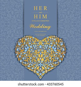 Wedding card, invitation card, or card with abstract background. Islam, Arabic, Indian, Dubai.