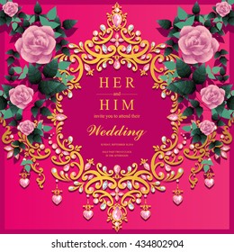 Wedding card, invitation card, or card with abstract background. Islam, Arabic, Indian, Dubai.