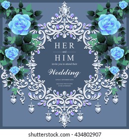 Wedding card, invitation card, or card with abstract background. Islam, Arabic, Indian, Dubai.