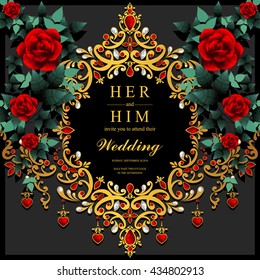 Wedding card, invitation card, or card with abstract background. Islam, Arabic, Indian, Dubai.