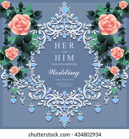 Wedding card, invitation card, or card with abstract background. Islam, Arabic, Indian, Dubai.