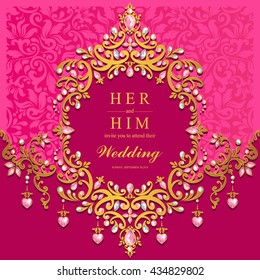 Wedding card, invitation card, or card with abstract background. Islam, Arabic, Indian, Dubai.