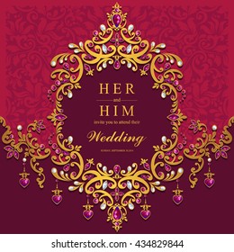 Wedding card, invitation card, or card with abstract background. Islam, Arabic, Indian, Dubai.