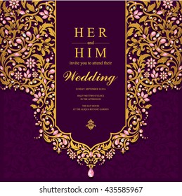 Wedding card, invitation card, or card with abstract background. Islam, Arabic, Indian, Dubai.