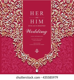 Wedding card, invitation card, or card with abstract background. Islam, Arabic, Indian, Dubai.