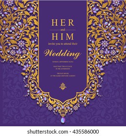 Wedding card, invitation card, or card with abstract background. Islam, Arabic, Indian, Dubai.