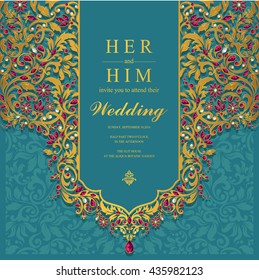 Wedding card, invitation card, or card with abstract background. Islam, Arabic, Indian, Dubai.